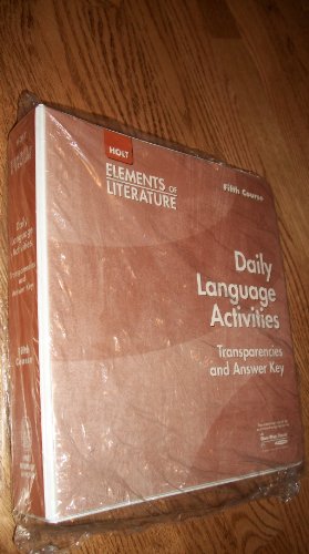 Imagen de archivo de Holt Elements of Literature, Fifth Course: Daily Language Activities Transparencies (Grammar, Usage, Mechanics, Analogies, Sentence Combining, Vocabulary, Reading Comprehension, Answer Key Includes, Test-taking Practice and Word Games. a la venta por Booksavers of MD