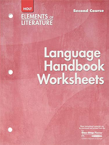 Stock image for Language Handbook Worksheets Holt Elements of Literature Second Course Grade 8 for sale by BooksRun