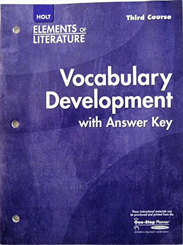 9780030739422: Elements of Literature: Vocabulary Development Third Course