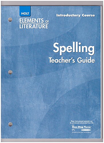 Stock image for Elements of Literature: Spelling Teacher's Manual Grade 6 Introductory Course for sale by St Vincent de Paul of Lane County