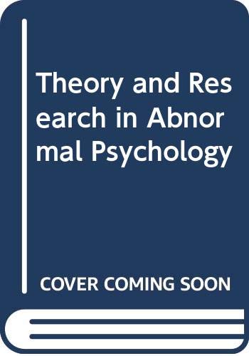 Beispielbild fr Theory and Research in Abnormal Psychology zum Verkauf von Better World Books