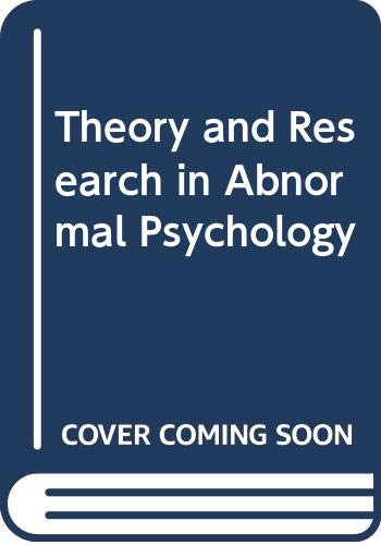 Imagen de archivo de Theory and Research in Abnormal Psychology a la venta por Better World Books