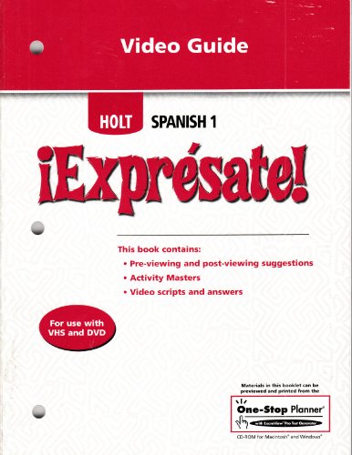 Beispielbild fr Holt Spanish 1 Video Guide (English and Spanish Edition) zum Verkauf von SecondSale