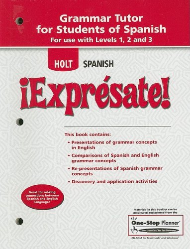 Imagen de archivo de Holt Spanish: Grammar Tutor for Students of Spanish Levels 1,2 and 3 a la venta por BooksRun