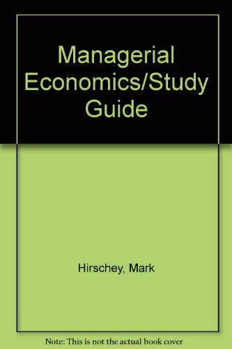 Imagen de archivo de Managerial Economics/Study Guide a la venta por BooksRun