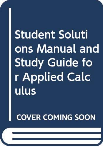 Imagen de archivo de Student Solutions Manual and Study Guide for Applied Calculus a la venta por HPB-Red