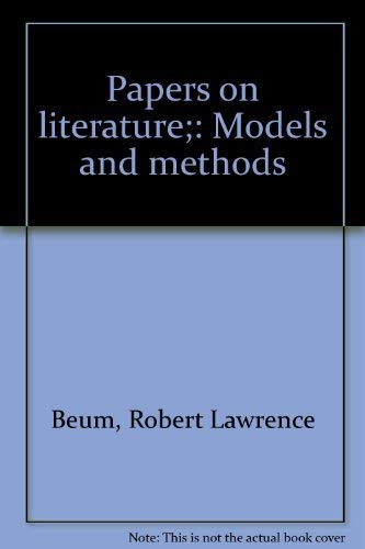 Imagen de archivo de Papers on literature;: Models and methods a la venta por HPB-Red