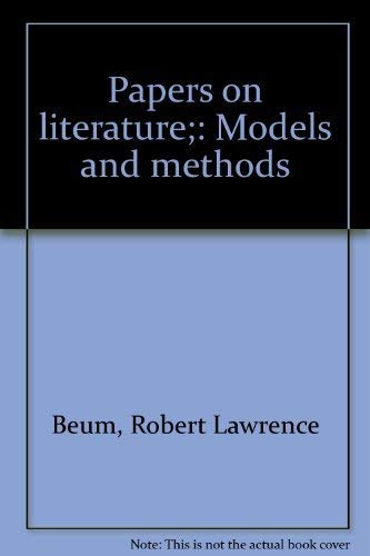 Stock image for Papers on Literature: Models and Methods for sale by BookHolders