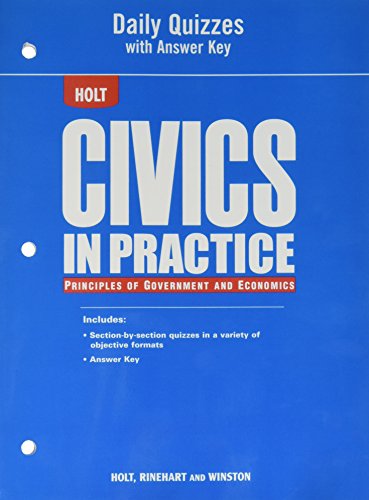 Stock image for Civics in Practice: Principles of Government and Economics: Daily Quizzes with Answer Key for sale by Iridium_Books