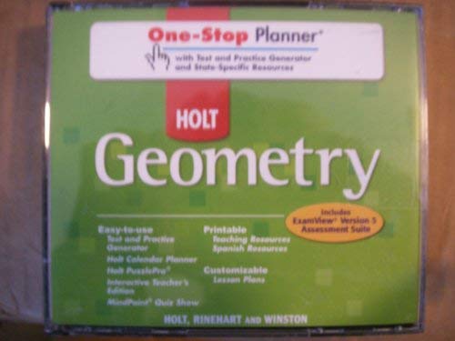 Beispielbild fr Holt Geometry: One-Stop Planner w/ Test & Practice Generator, State-Specific Rsrcs zum Verkauf von dsmbooks