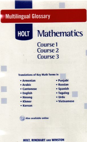 9780030781476: Holt McDougal Mathematics: Multilingual Glossary Courses 1-3