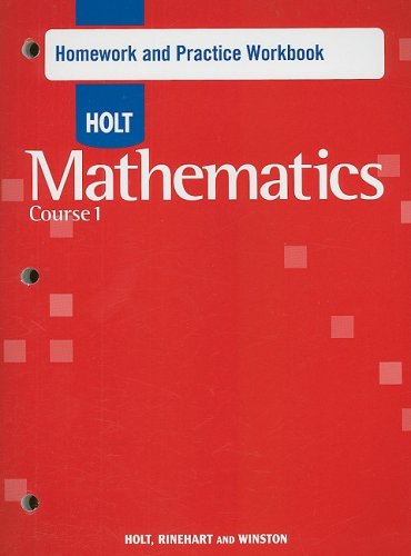 Stock image for Holt Mathematics: Homework Practice Workbook Course 1 for sale by SecondSale