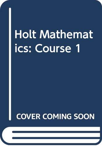 Stock image for Holt Mathematics: Course 1- Solutions Key for sale by SecondSale