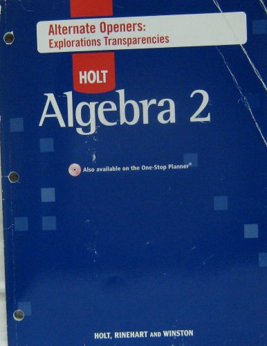 Holt Algebra 2 Alternate Openers: Explorations Transparencies. (Paperback)