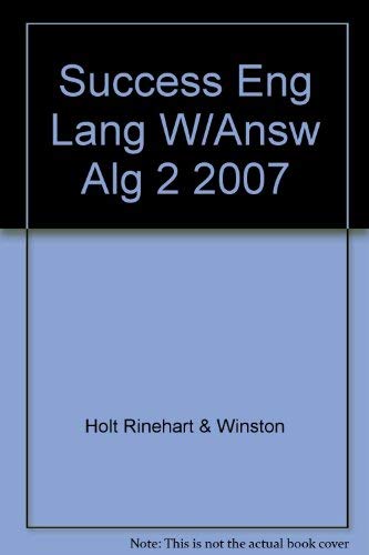 Stock image for Success English Language Learners W/Answ Alg 2 2007 for sale by Old Friends Books