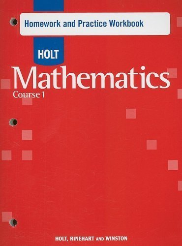 Beispielbild fr Homework and Practice Workbook Teacher's Guide Holt Mathematics Course 3 zum Verkauf von Crossroads Books