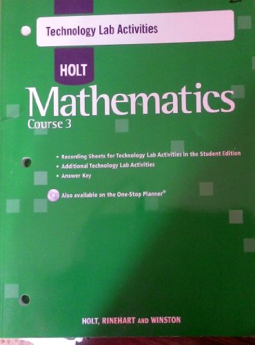 Imagen de archivo de Technology Lab Activities for Holt Mathematics, Course 3 [Paperback] by Holt a la venta por Nationwide_Text