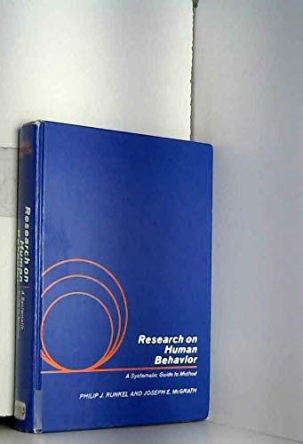 Beispielbild fr Research on Human Behavior : A Systematic Guide to Method zum Verkauf von Better World Books