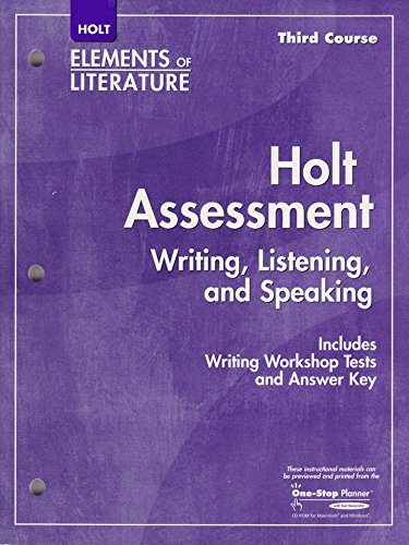 Imagen de archivo de Elements of Literature: Assessment Third Course a la venta por BooksRun