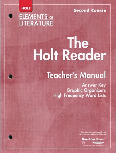 Elements of Literature, 2nd Course, Grade 8: The Holt Reader Teacher's Manual (9780030790294) by Holt, Rinehart And Winston, Inc.