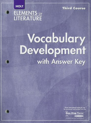 Imagen de archivo de Elements of Literature, Grade 9 Vocabulary Development Third Course a la venta por Allied Book Company Inc.