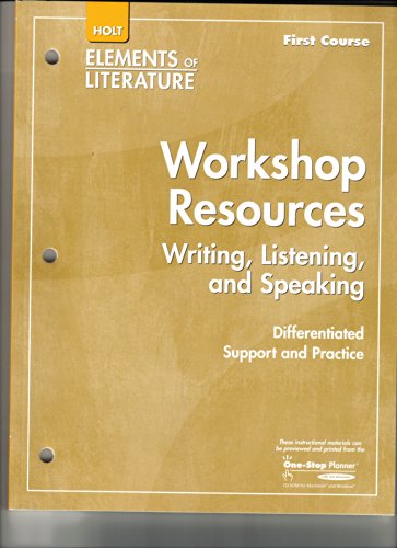 Stock image for Elements of Literature: Workshop Resources First Course for sale by Allied Book Company Inc.