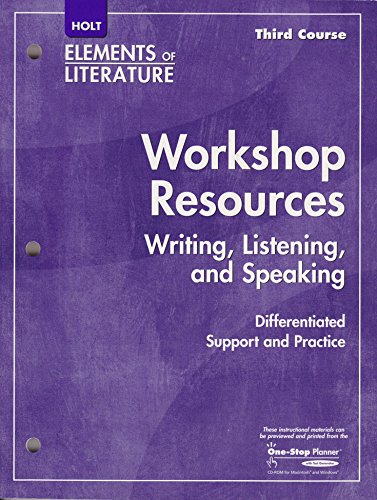 Imagen de archivo de Elements of Literature: Workshop Resources Third Course a la venta por Allied Book Company Inc.