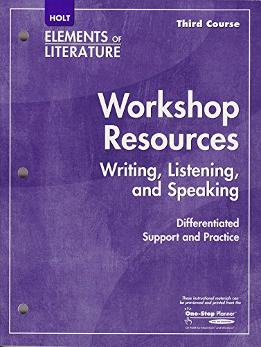 Stock image for Elements of Literature: Workshop Resources Third Course for sale by Allied Book Company Inc.