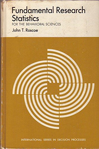 Beispielbild fr Fundamental research statistics for the behavioral sciences (International series in decision processes) zum Verkauf von HPB-Red