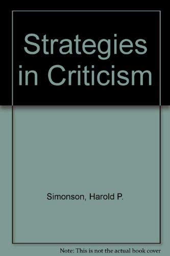 Stock image for Strategies in criticism for sale by Midtown Scholar Bookstore
