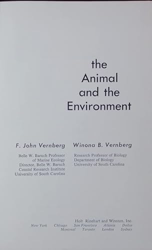 The Animal and the Environment