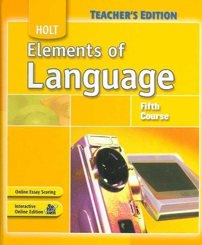 Beispielbild fr Elements of Language: Fifth Course: Annotated Teacher's Edition zum Verkauf von Goodwill San Antonio
