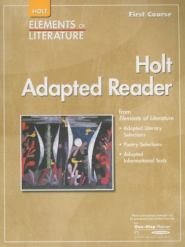 9780030798023: Elements of Literature, Grade 7 Holt Adapted Reader First Course: Elements of Literture (Eolit 2007)