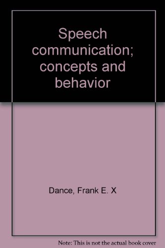 Stock image for Speech communication; concepts and behavior for sale by HPB-Red