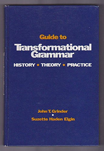 Beispielbild fr Guide to transformational grammar;: History, theory, practice zum Verkauf von Wizard Books