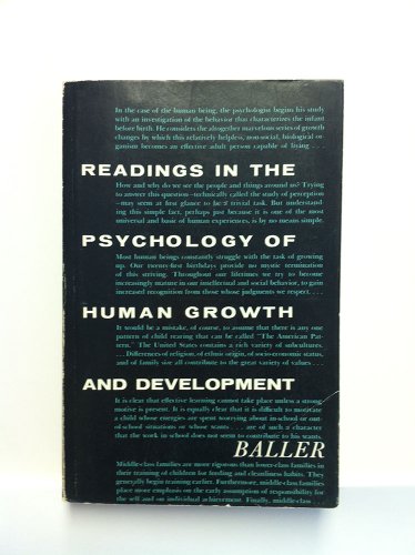 Beispielbild fr Readings in the Psychology of Human Growth and Development zum Verkauf von Better World Books