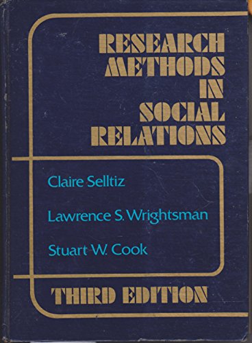 9780030809866: Research Methods in Social Relations