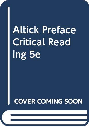 Stock image for PREFACE to CRITICAL READING * for sale by L. Michael