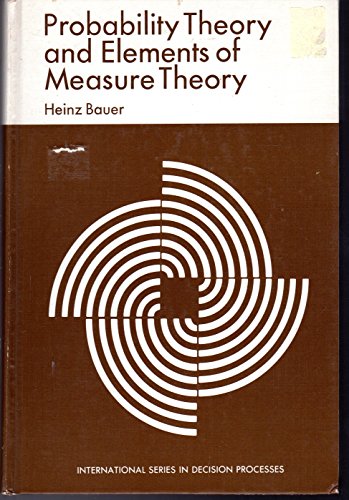 9780030816215: Probability theory and elements of measure theory (International series in decision processes)