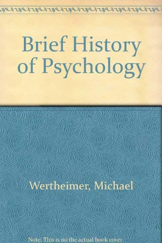 Beispielbild fr A brief history of psychology zum Verkauf von HPB-Emerald