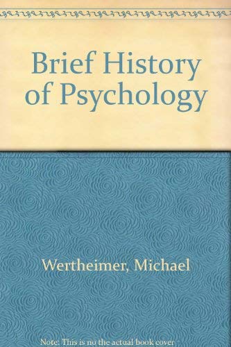Imagen de archivo de Brief History of Psychology a la venta por Dunaway Books