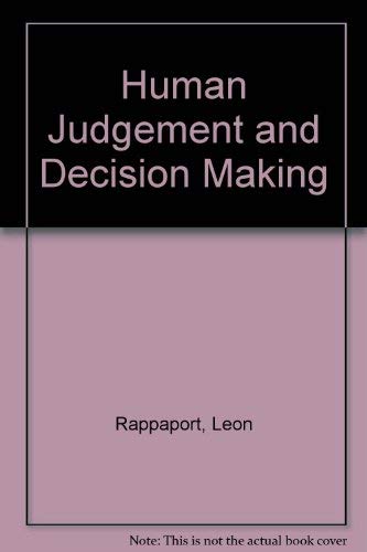 HARDBACK - Human Judgment and Social Interaction.