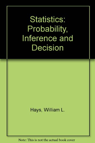 Beispielbild fr Statistics: probability, inference, and decision (Series in quantitative methods for decision-making) zum Verkauf von HPB-Ruby