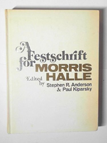 Beispielbild fr Festschrift for Morris Halle zum Verkauf von Anybook.com