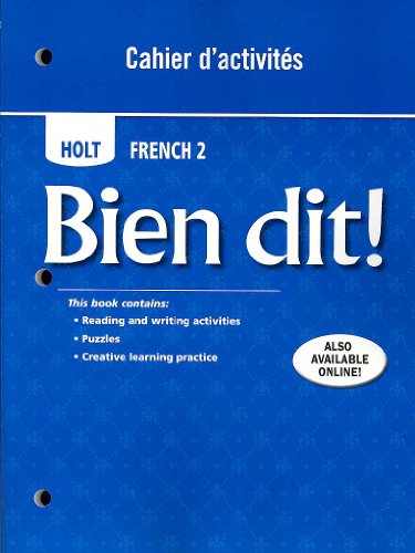 9780030882456: Bien Dit!: Cahier d'Activities Student Edition Level 2