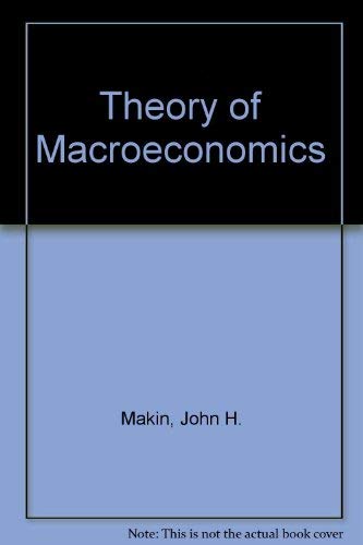 Beispielbild fr Theory of Macroeconomics zum Verkauf von Robert S. Brooks, Bookseller