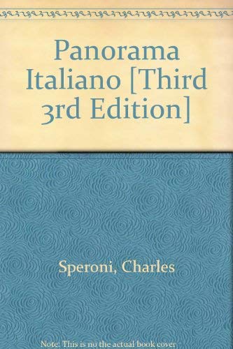 Panorama Italiano (9780030893841) by Charles Speroni; Carlo L. Golino