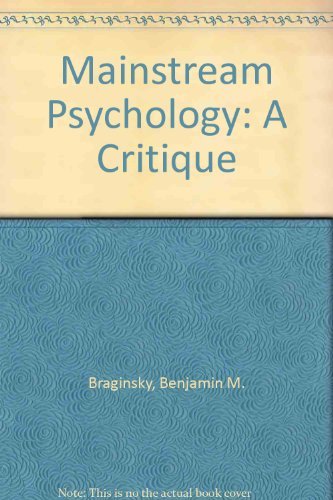 Imagen de archivo de Mainstream Psychology: A Critique a la venta por Vashon Island Books
