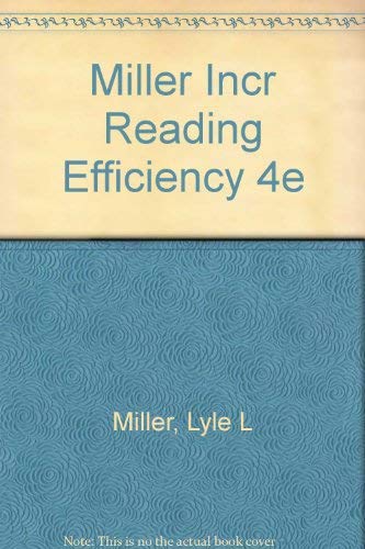 9780030899324: Miller Incr Reading Efficiency 4e
