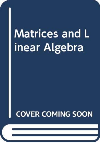 Imagen de archivo de Matrices and linear algebra a la venta por BooksRun